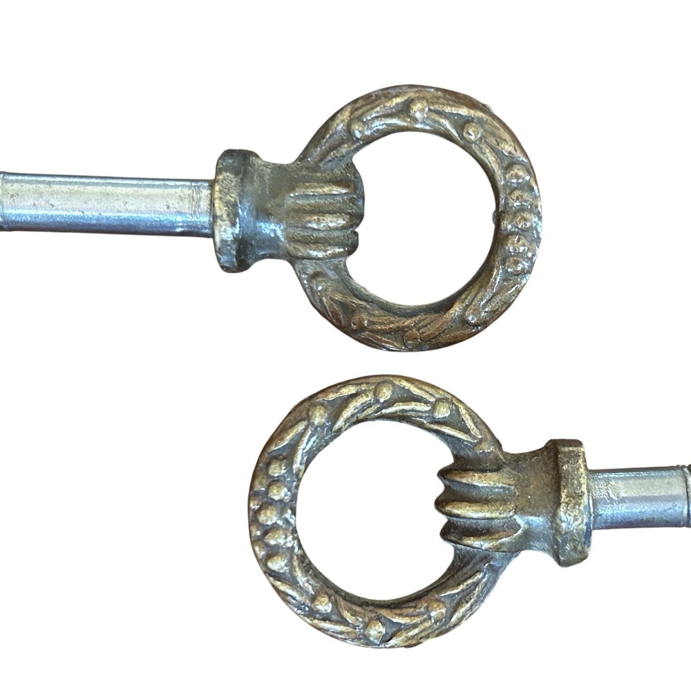 Vintage Brass Wreath Ring Pull Bolts Furniture Hardware Set of 2 Neoclassical